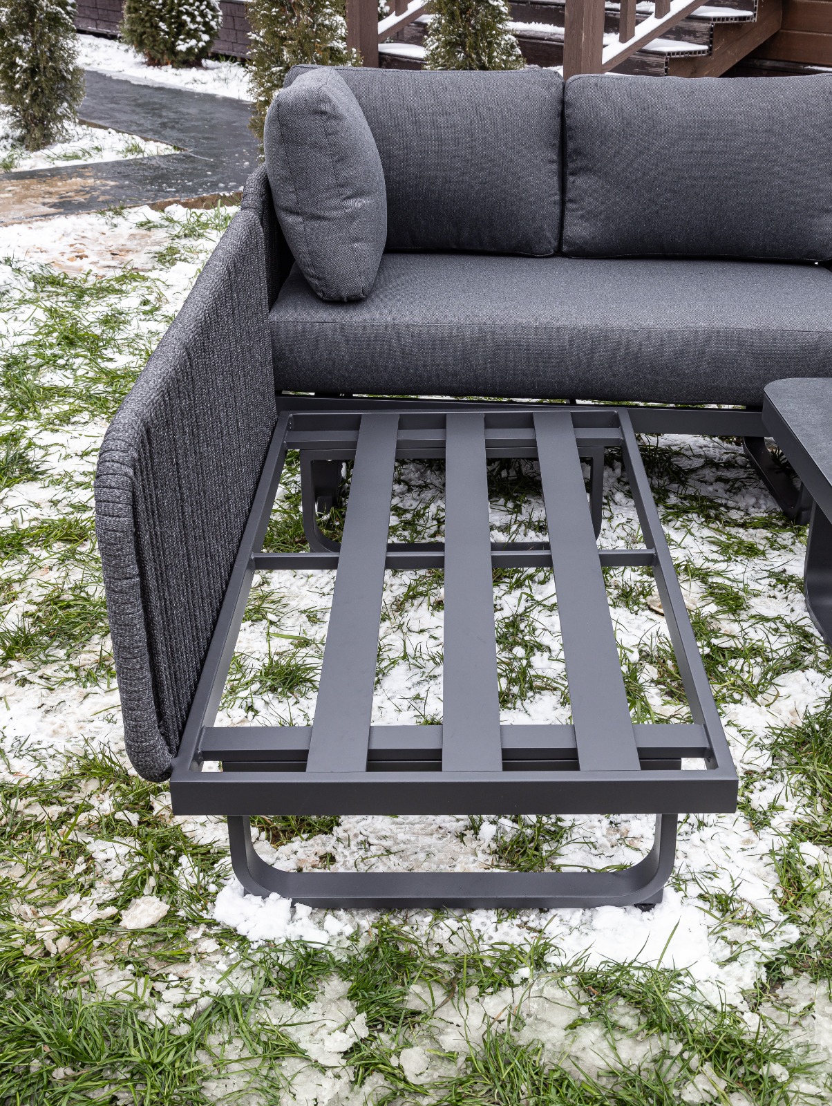 Угловая лаунж-зона из алюминия Royal Family ADRIAN, цвет антрацит 5